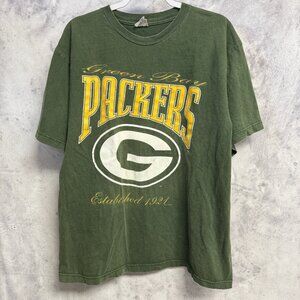 Vintage 90s Green Bay Packers T Shirt Mens XL Green NFL Team Champ